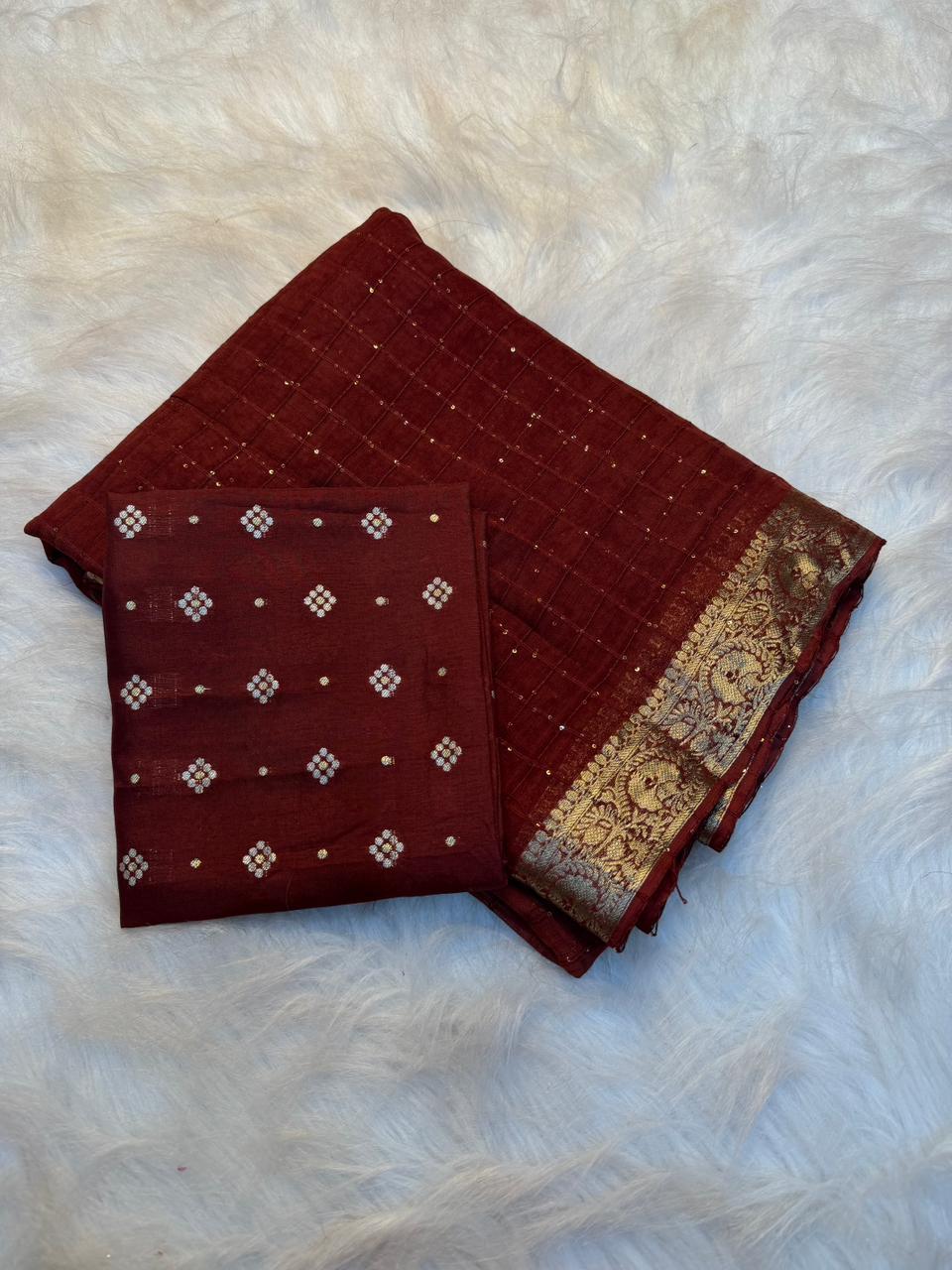 Captivating Festive Wear Viscose Georgette Jacquard Weaving Work Fancy Saree With Blouse Piece