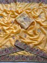 Load image into Gallery viewer, Scrupulous Festive Wear Georgette Heavy Embroidery Work Fancy Saree With Blouse Piece
