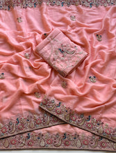 Load image into Gallery viewer, Scrupulous Festive Wear Georgette Heavy Embroidery Work Fancy Saree With Blouse Piece
