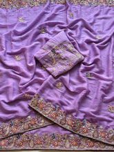 Load image into Gallery viewer, Scrupulous Festive Wear Georgette Heavy Embroidery Work Fancy Saree With Blouse Piece
