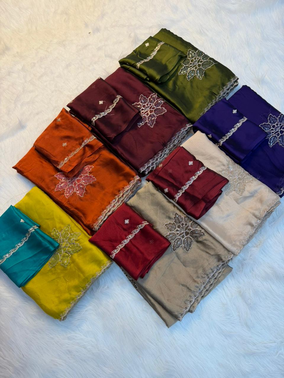 Heritage Festive Wear Soft Rangoli Silk Embroidery n Sequence Work Fancy Saree With Blissful Blouse