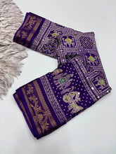 Load image into Gallery viewer, Marvellous Party Wear Pure Soft Dola Silk Printed Rich Pallu n Mirror Work Fancy Saree For Women
