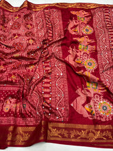 Load image into Gallery viewer, Marvellous Party Wear Pure Soft Dola Silk Printed Rich Pallu n Mirror Work Fancy Saree For Women
