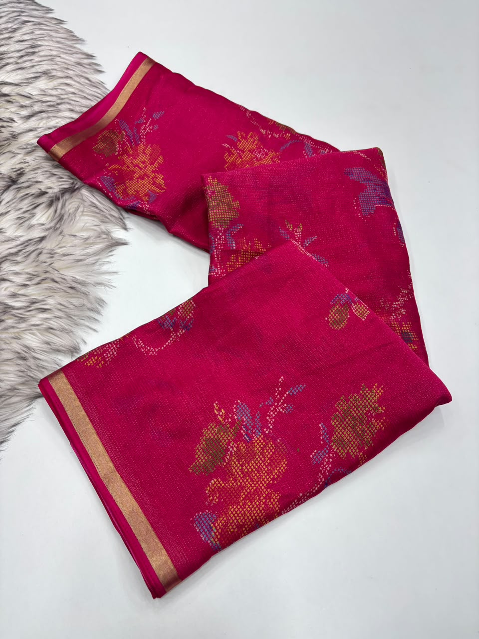 Scrupulous Function Wear Pure Soft Dola Silk Jacquard Border Print Rich Pallu Fancy Saree With Blouse Piece