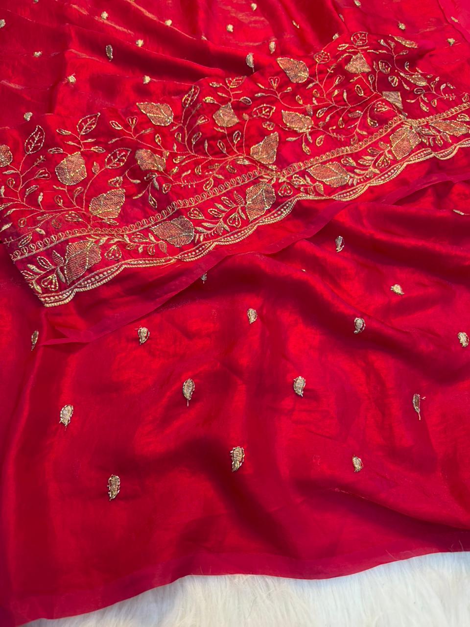 Quintessential Party Wear Satin Silk Sequence n Beads Work Fancy Saree With Blissful Blouse Piece