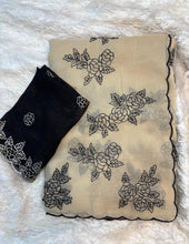 Load image into Gallery viewer, Gorgeous Party Wear Crunchy Silk Embroidery Work Fancy Saree With Contrast Blouse Piece
