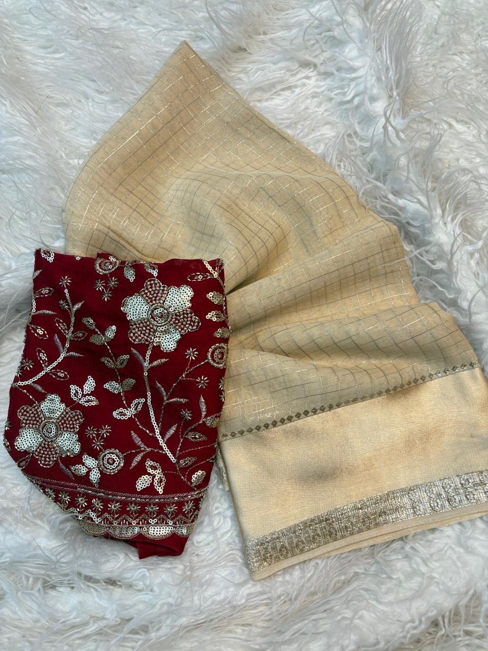 Desirable Festive Wear Pure Viscose Georgette Zari Weaving Work Saree With Heavy Blouse Piece