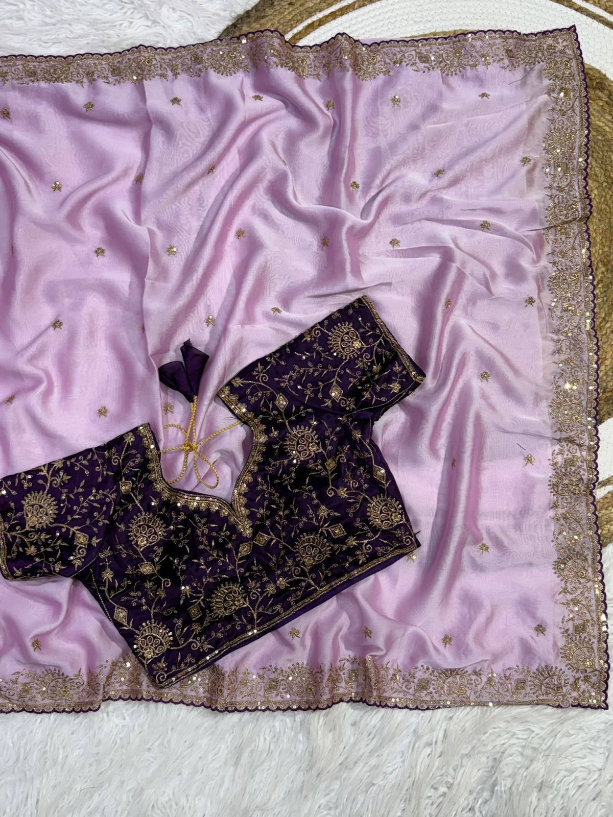 Divine Function Wear Soft Rangoli Silk Heavy Embroidery Work Designer Saree With Contrast Blouse Piece
