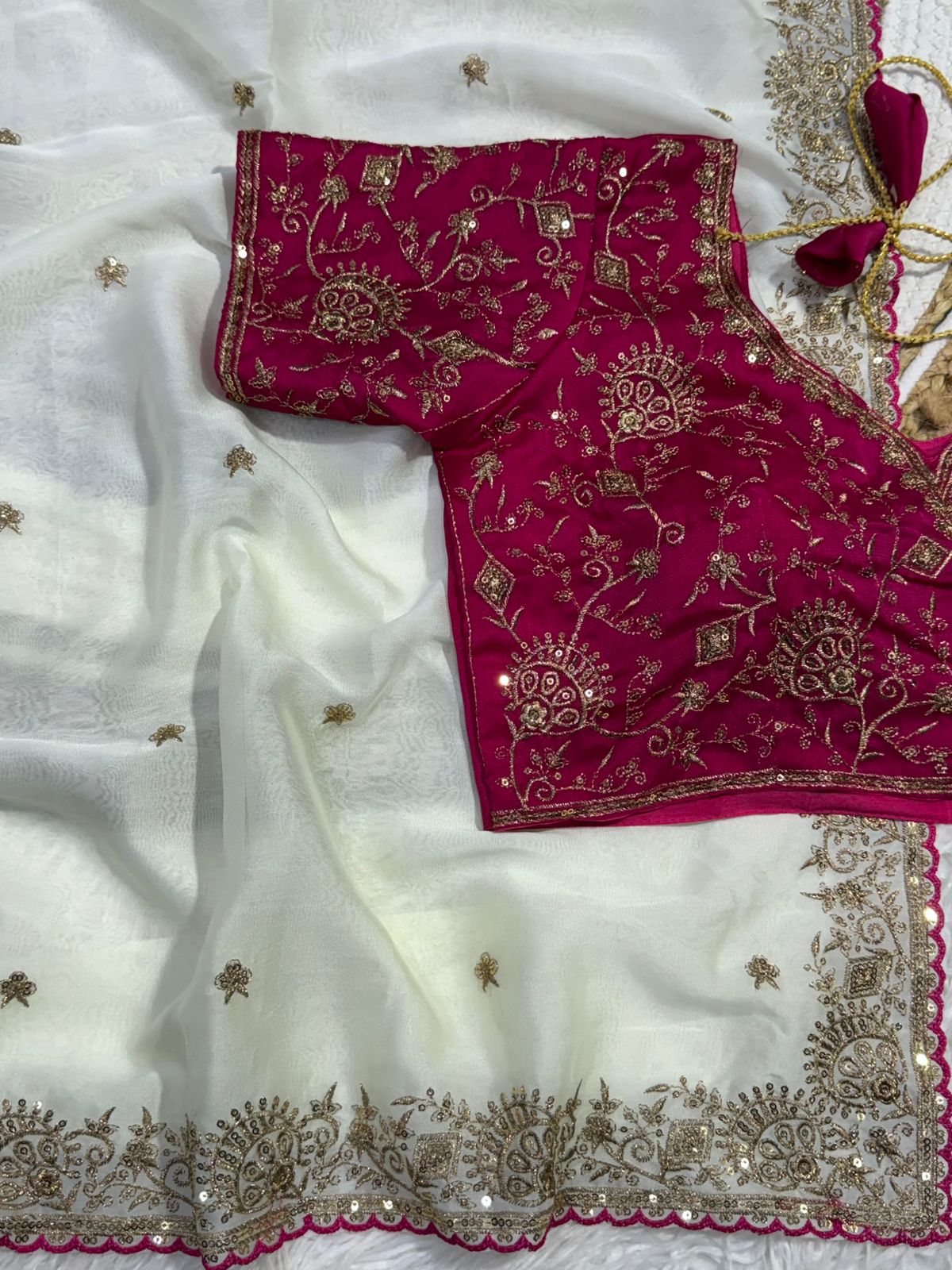 Divine Function Wear Soft Rangoli Silk Heavy Embroidery Work Designer Saree With Contrast Blouse Piece