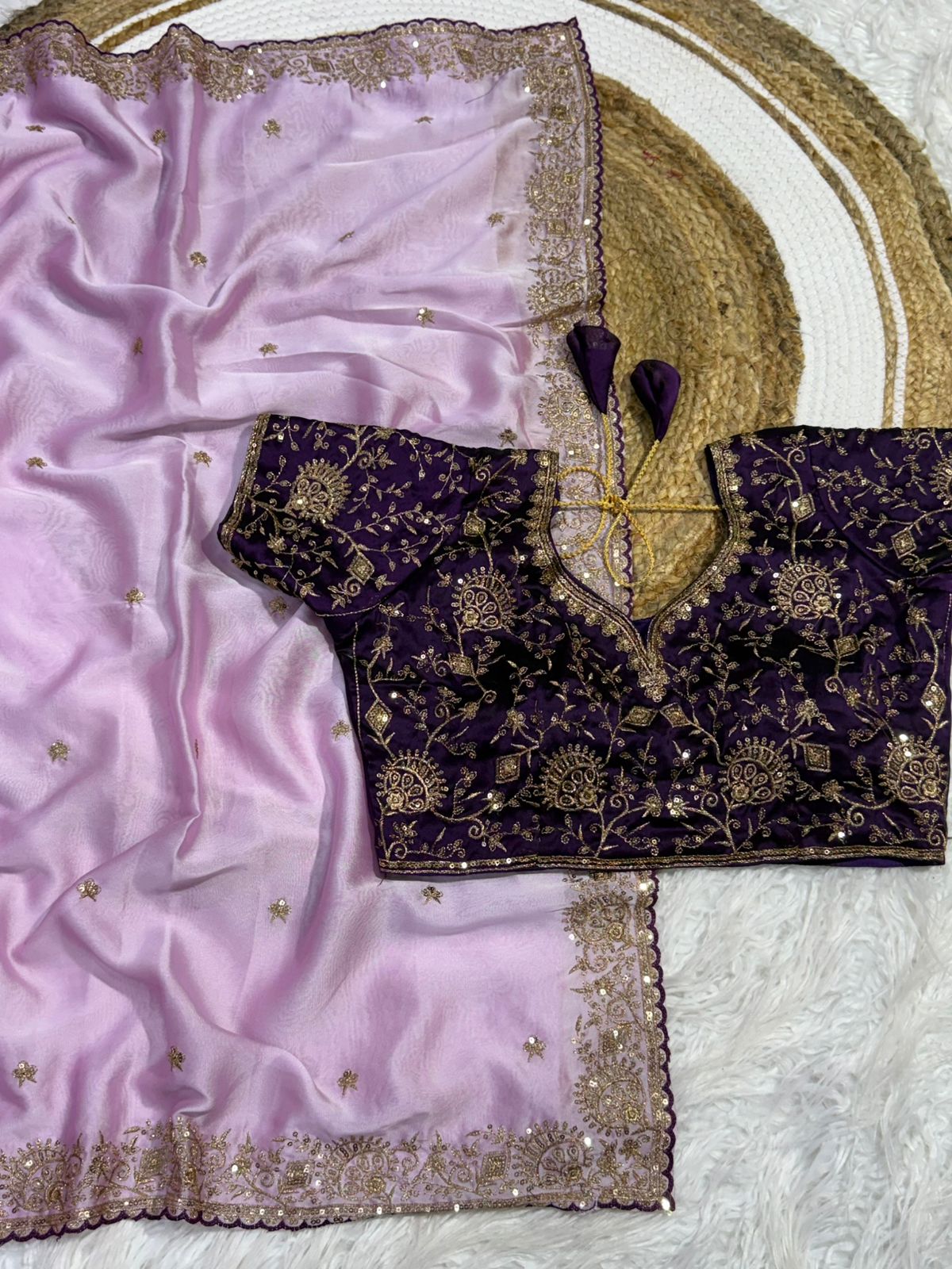 Divine Function Wear Soft Rangoli Silk Heavy Embroidery Work Designer Saree With Contrast Blouse Piece