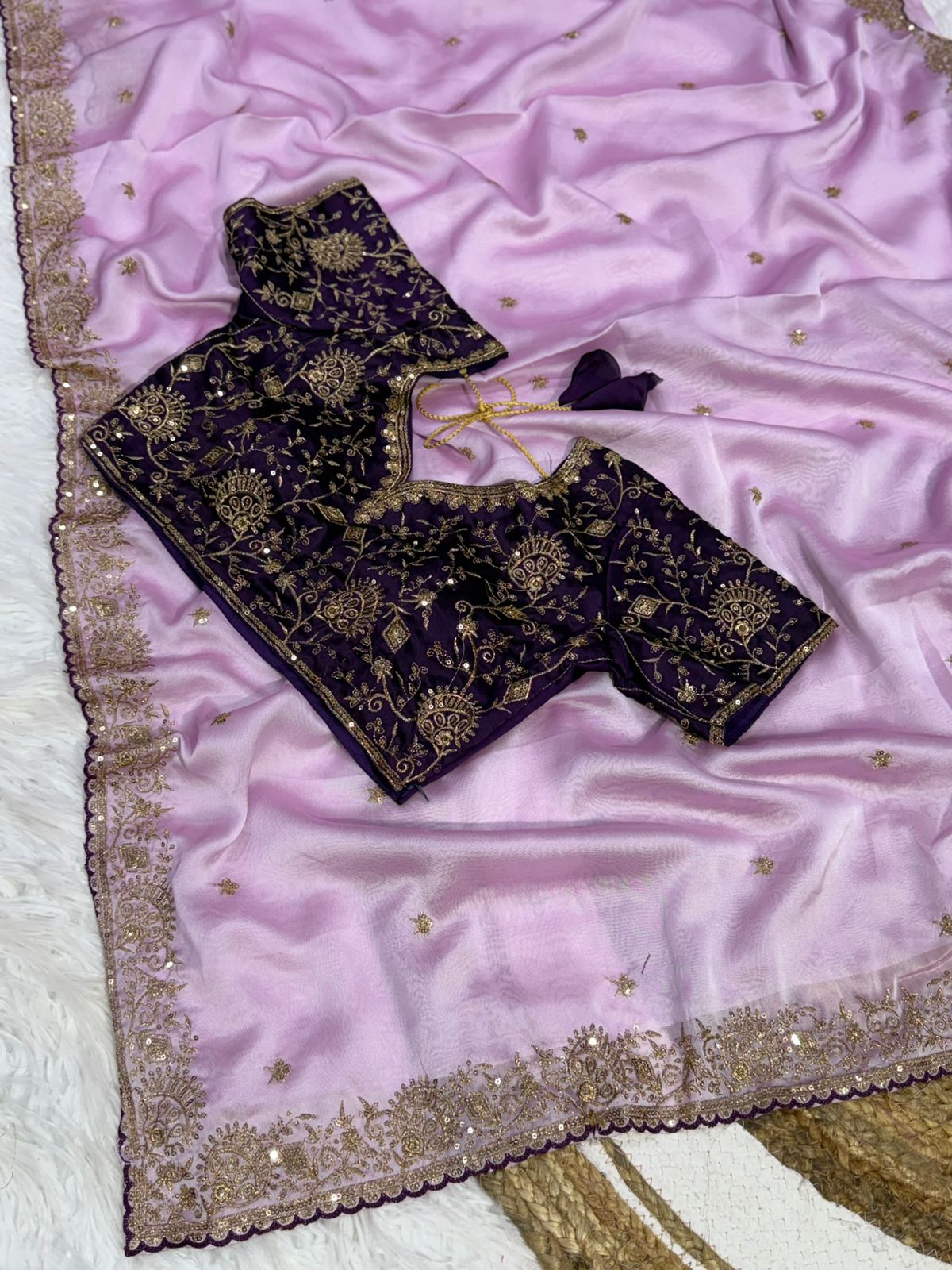Divine Function Wear Soft Rangoli Silk Heavy Embroidery Work Designer Saree With Contrast Blouse Piece
