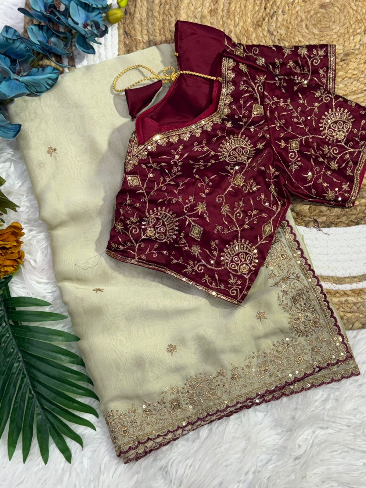 Divine Function Wear Soft Rangoli Silk Heavy Embroidery Work Designer Saree With Contrast Blouse Piece