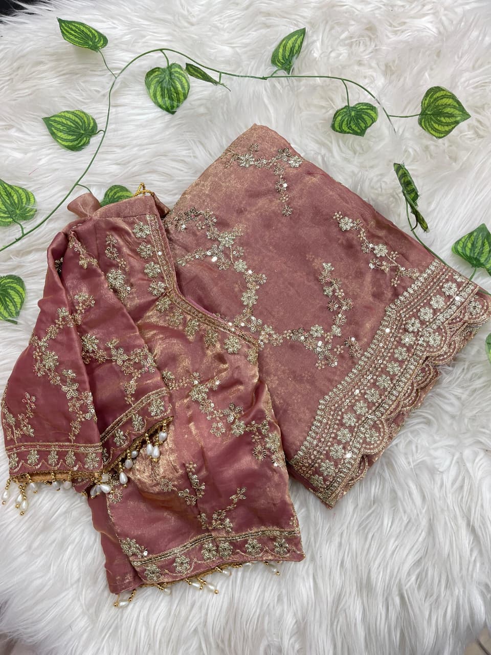 Exuberant Festive Wear Soft Silk Embroidery n Sequence Work Designer Saree With Stitched Blouse
