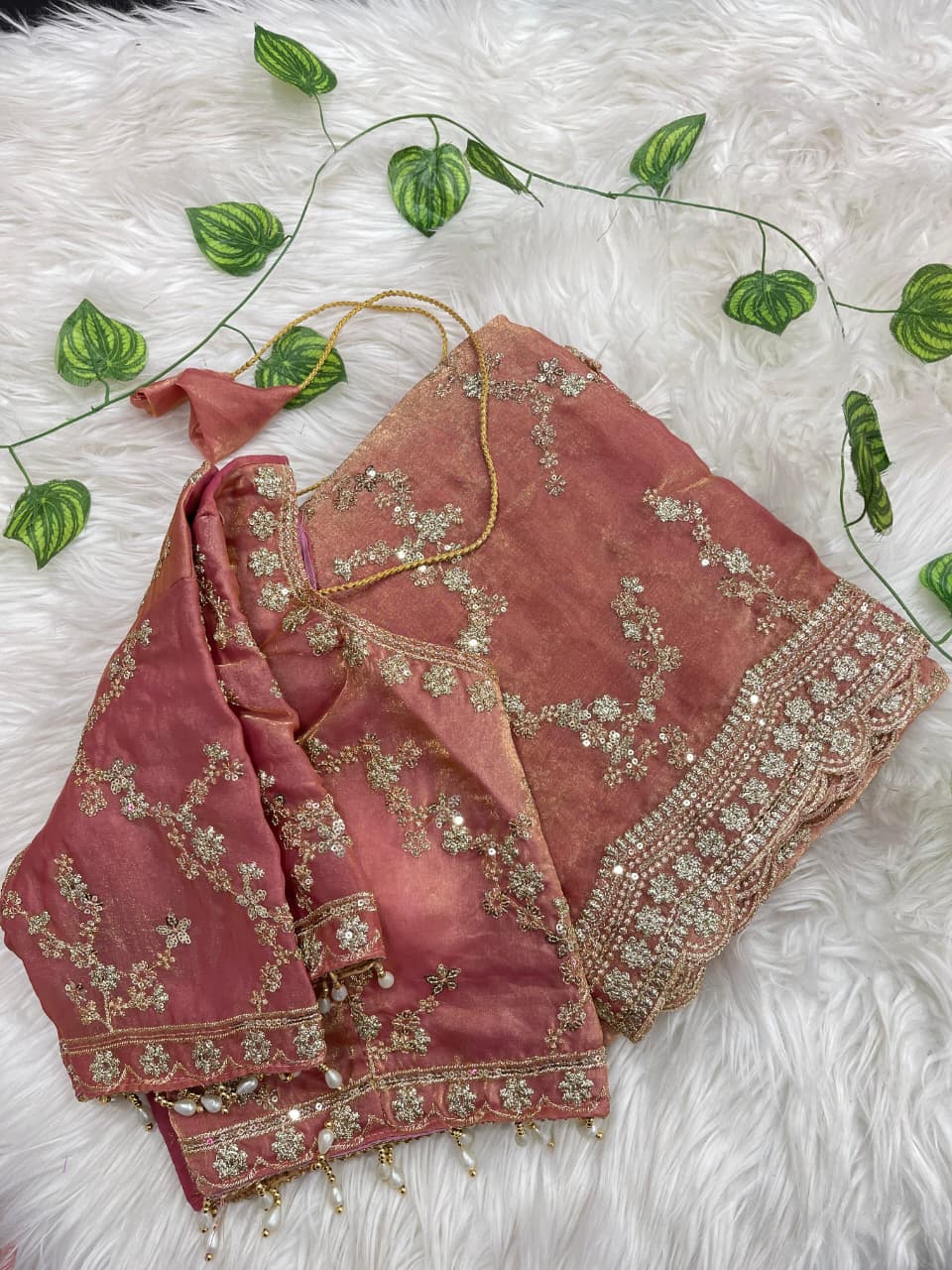 Exuberant Festive Wear Soft Silk Embroidery n Sequence Work Designer Saree With Stitched Blouse
