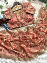 Load image into Gallery viewer, Exuberant Festive Wear Soft Silk Embroidery n Sequence Work Designer Saree With Stitched Blouse
