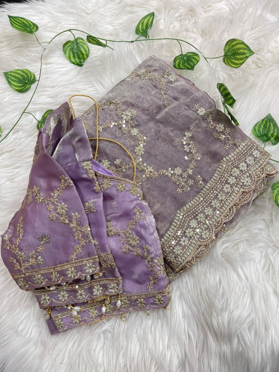 Exuberant Festive Wear Soft Silk Embroidery n Sequence Work Designer Saree With Stitched Blouse