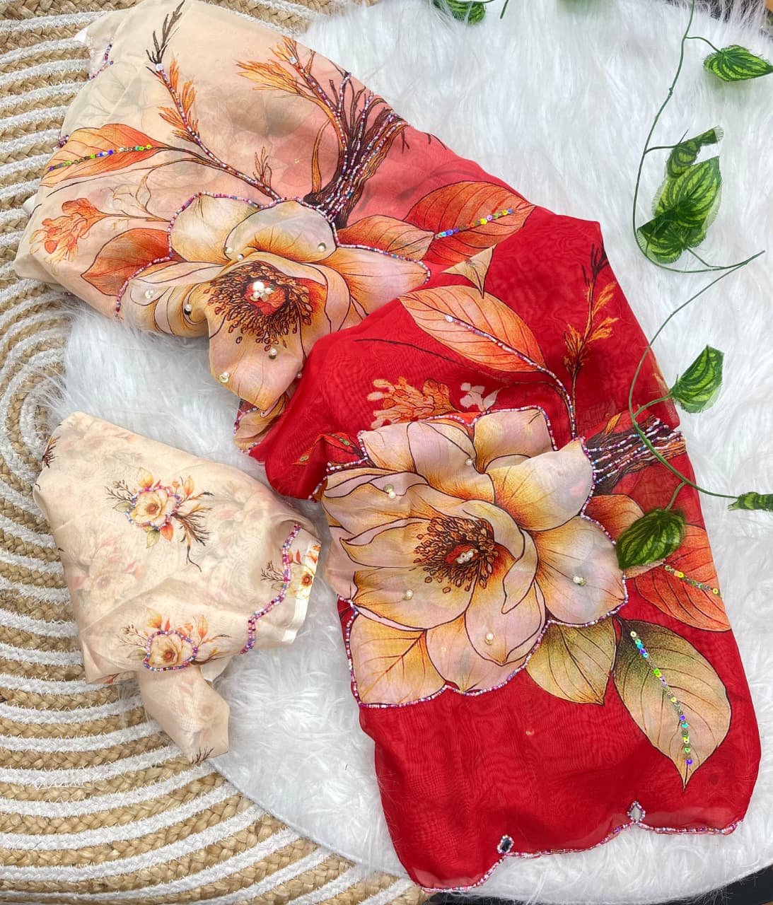 Incomparable Party Wear Soft Silk Printed n Hand Work Fancy Saree With Blissful Blouse Piece