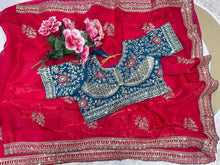 Load image into Gallery viewer, Charismatic Function Wear Silk Embroidery n Sequence Work Heavy Border Saree With Stitched Blouse
