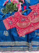 Load image into Gallery viewer, Charismatic Function Wear Silk Embroidery n Sequence Work Heavy Border Saree With Stitched Blouse
