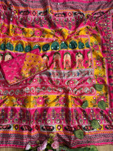Load image into Gallery viewer, Divine Wedding Wear Pure Soft Silk Digital Print n Heavy Mirror Work Saree With Blissful Blouse Piece
