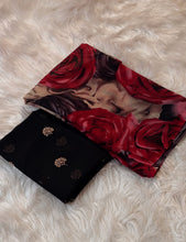 Load image into Gallery viewer, Quintessential Function Wear Pure Soft Chiffon Floral Print Design Saree With Embroidery Work Blouse Piece
