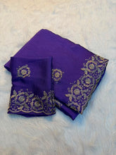 Load image into Gallery viewer, Stunning Function Wear Rangoli Crush Silk Embroidery n Beads Work Border Fancy Saree With Blouse
