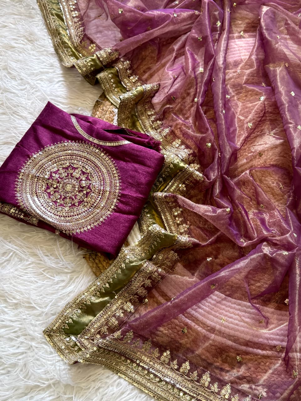 Exuberant Festive Wear Soft Silk Sequence n Embroidery Work Fancy Saree With Blouse Piece