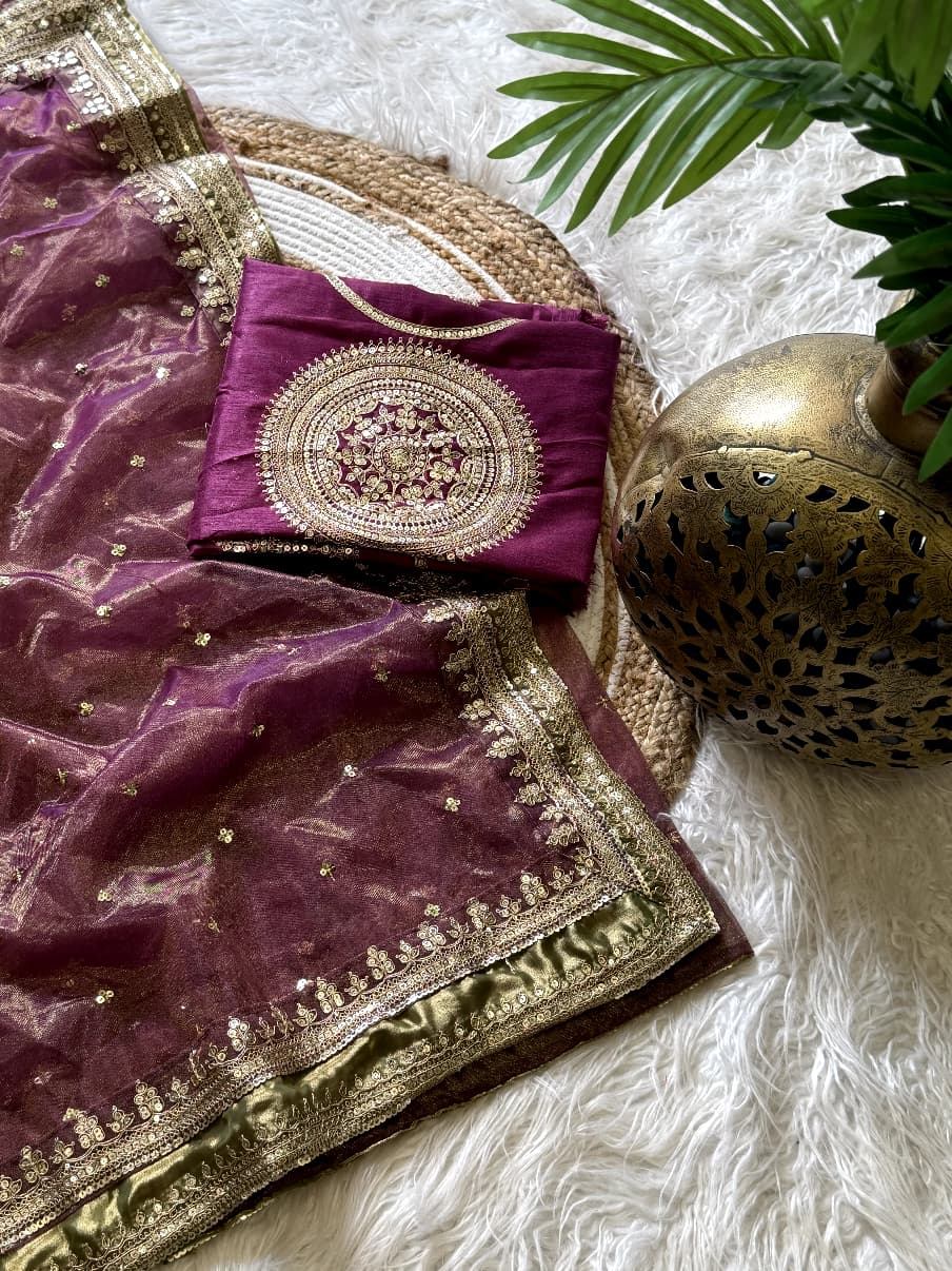 Exuberant Festive Wear Soft Silk Sequence n Embroidery Work Fancy Saree With Blouse Piece