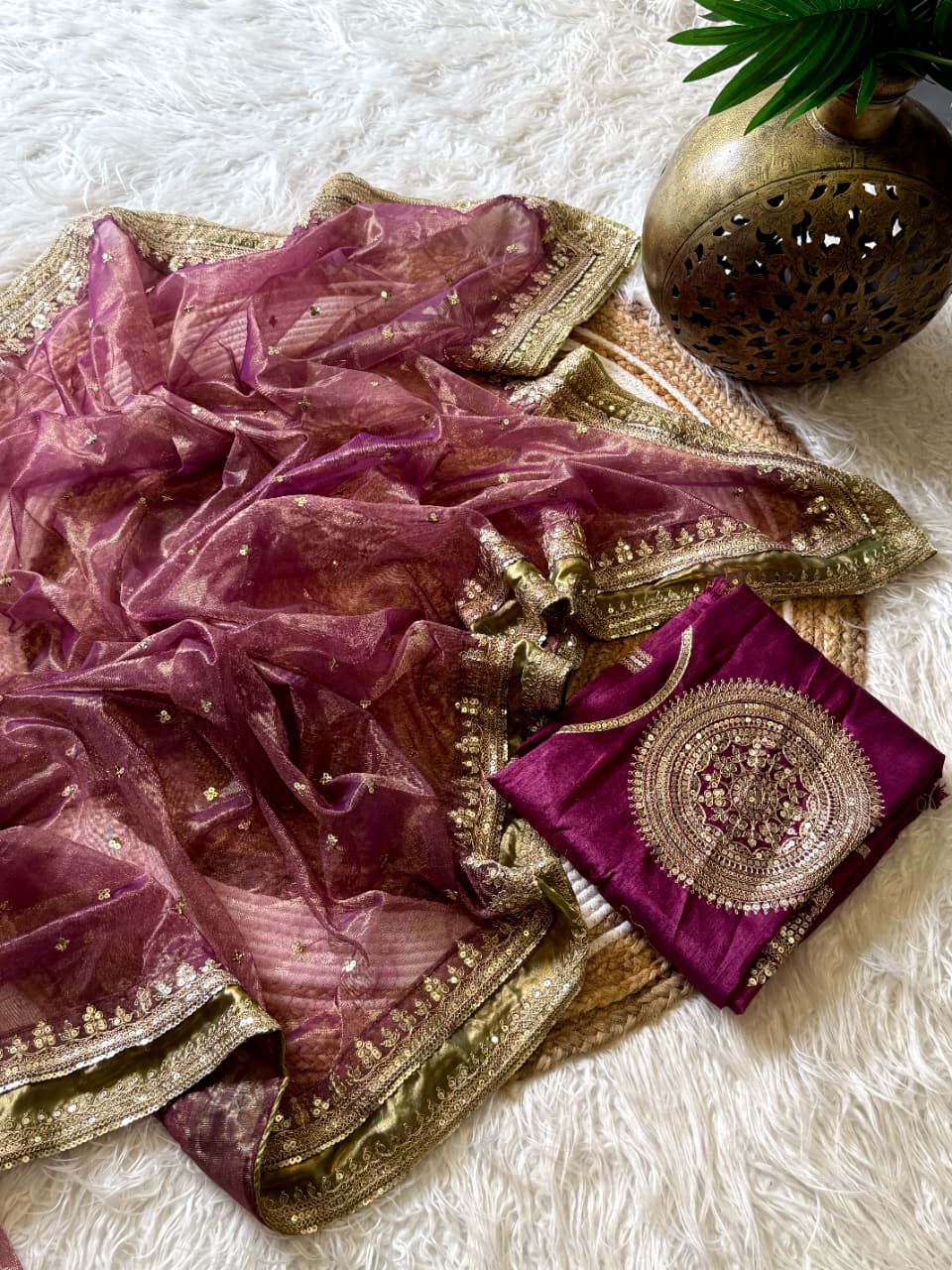 Exuberant Festive Wear Soft Silk Sequence n Embroidery Work Fancy Saree With Blouse Piece