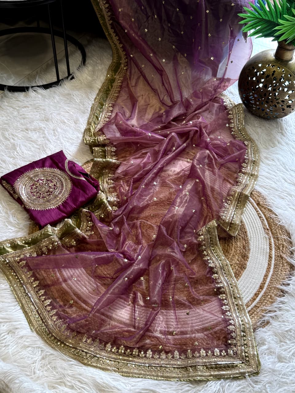 Exuberant Festive Wear Soft Silk Sequence n Embroidery Work Fancy Saree With Blouse Piece