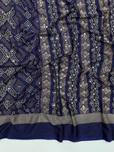 Load image into Gallery viewer, Blissful Function Wear Pure Satin Silk Ajrak Printed Rich Pallu n Mirror Work Designer Saree With Blouse Piece
