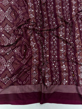 Load image into Gallery viewer, Blissful Function Wear Pure Satin Silk Ajrak Printed Rich Pallu n Mirror Work Designer Saree With Blouse Piece
