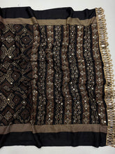 Load image into Gallery viewer, Blissful Function Wear Pure Satin Silk Ajrak Printed Rich Pallu n Mirror Work Designer Saree With Blouse Piece
