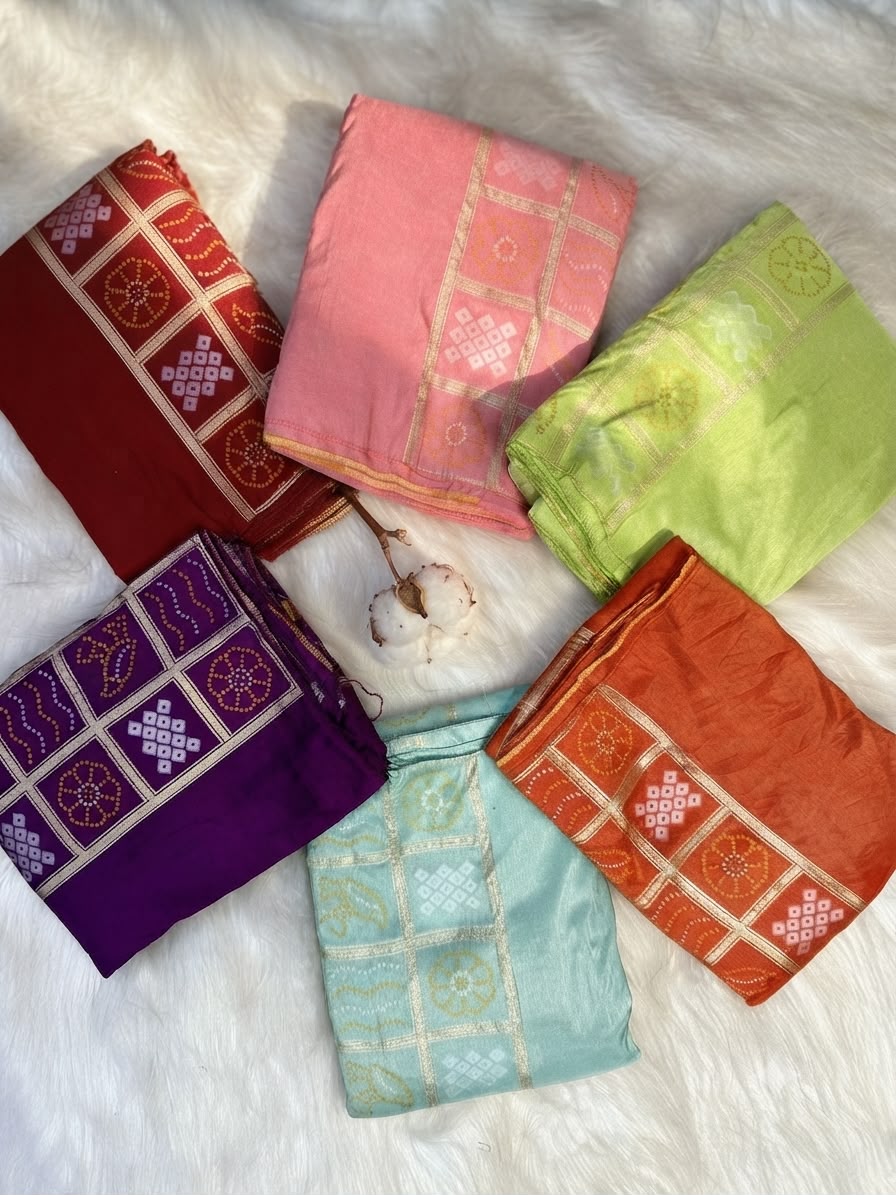 Desiring Festive Wear Pure Silk Bandhani Pallu Designer Saree With Blouse Piece