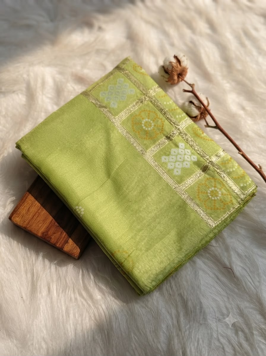 Desiring Festive Wear Pure Silk Bandhani Pallu Designer Saree With Blouse Piece