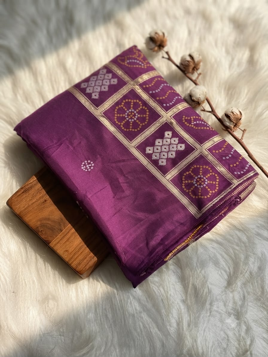 Desiring Festive Wear Pure Silk Bandhani Pallu Designer Saree With Blouse Piece