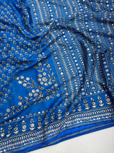 Load image into Gallery viewer, Breathtaking Festive Wear Soft Chinon Silk Print n Mirror Work Designer Saree With Blouse Piece
