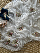 Load image into Gallery viewer, Exquisite Party Wear Viscose Georgette Embroidery Work Saree With Ravishing Blouse Piece
