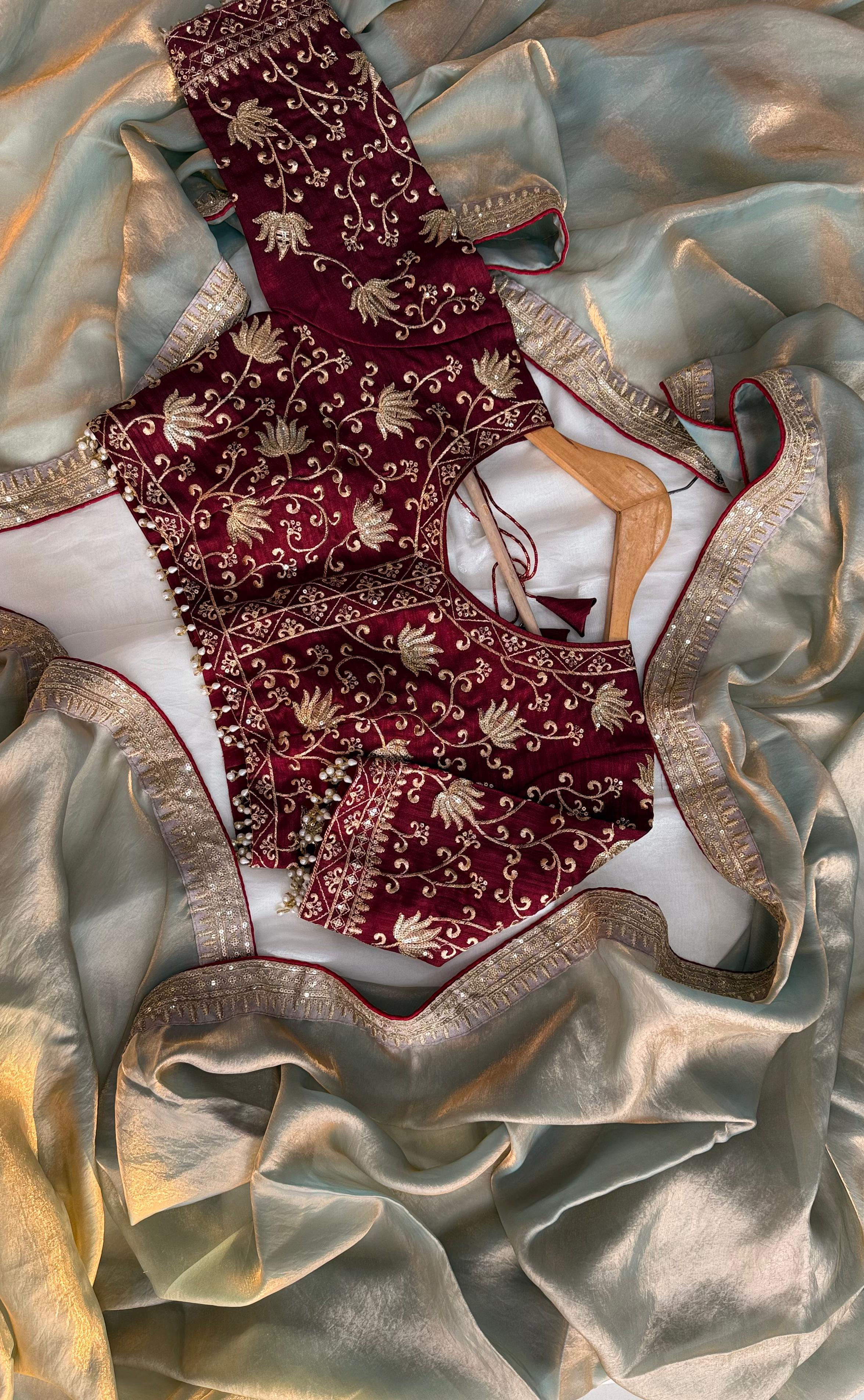 Fantabulous Wedding Wear Silk Embroidery Work Lace Fancy Designer Saree With Stitched Blouse Piece