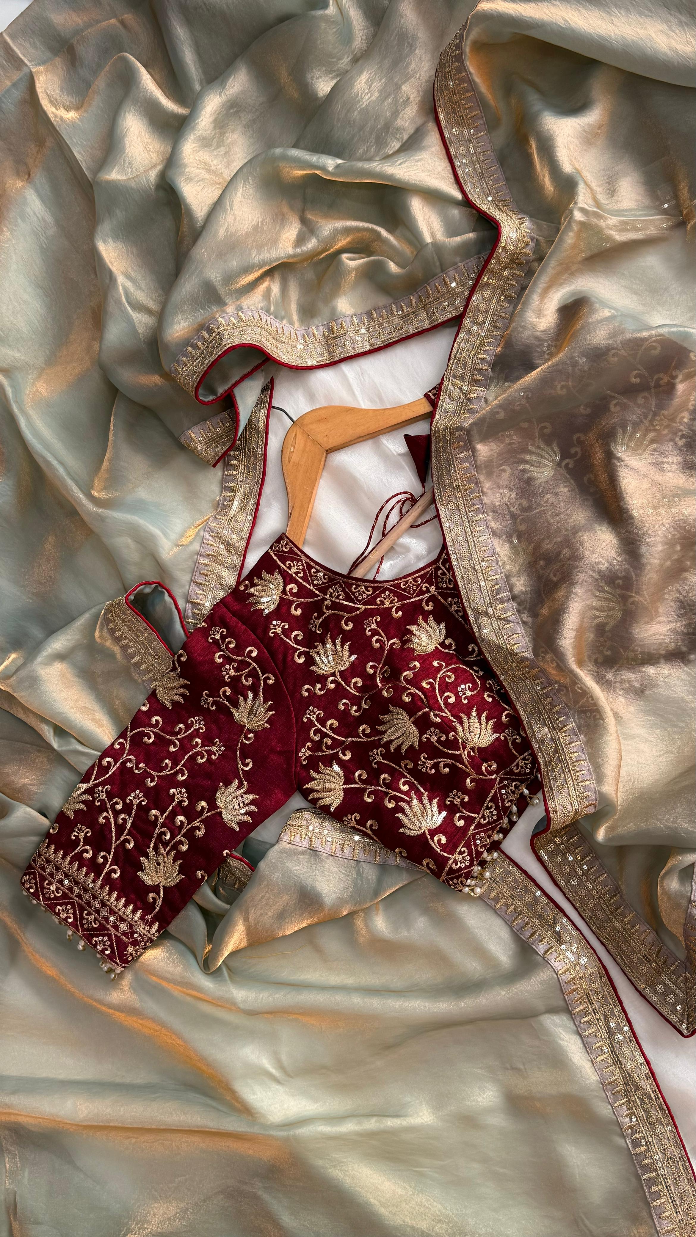 Fantabulous Wedding Wear Silk Embroidery Work Lace Fancy Designer Saree With Stitched Blouse Piece