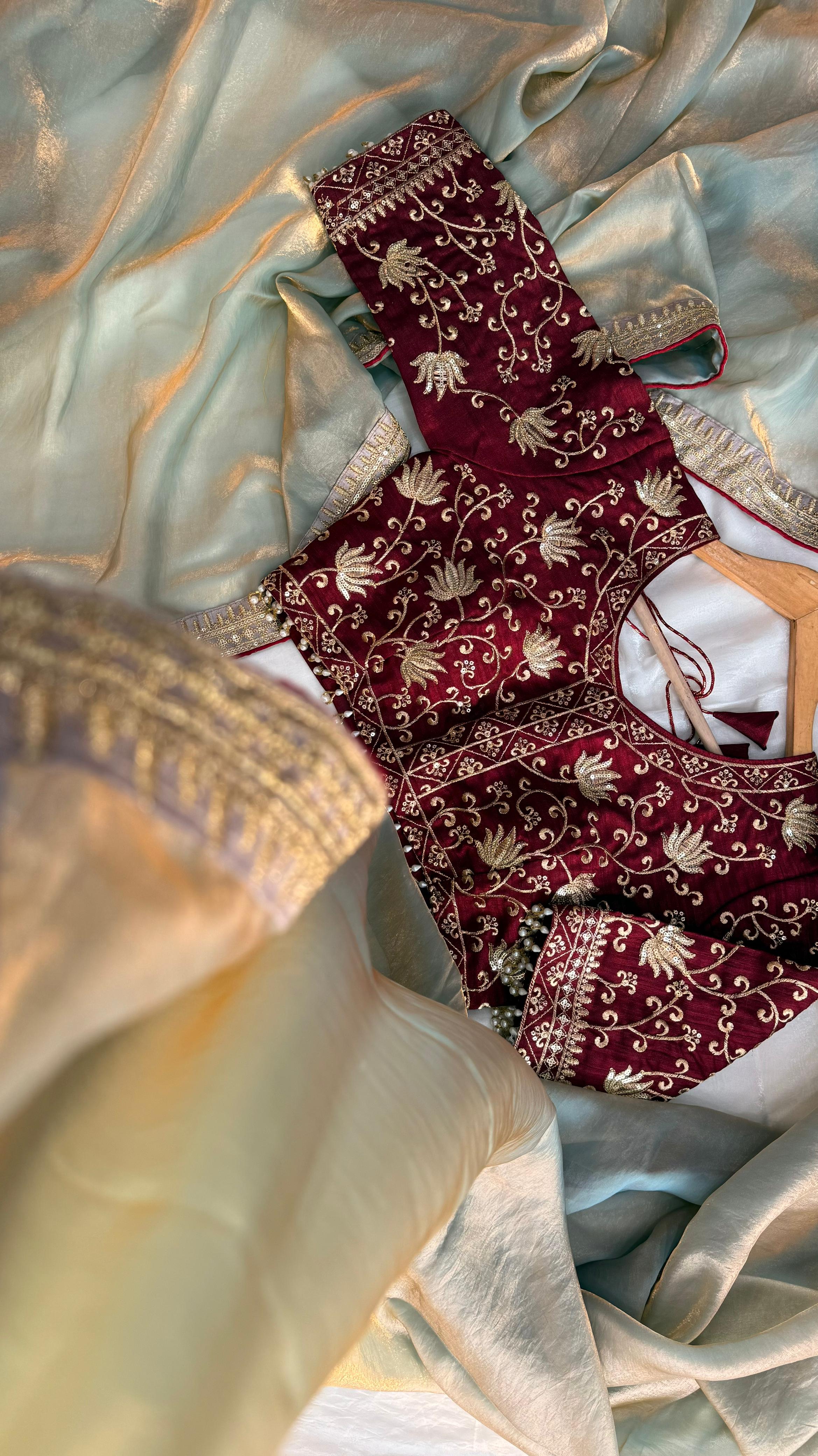 Fantabulous Wedding Wear Silk Embroidery Work Lace Fancy Designer Saree With Stitched Blouse Piece