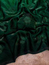 Load image into Gallery viewer, Prettiest Wedding Wear Silk Embroidery Thread n Beads Work Designer Saree With Blouse Piece
