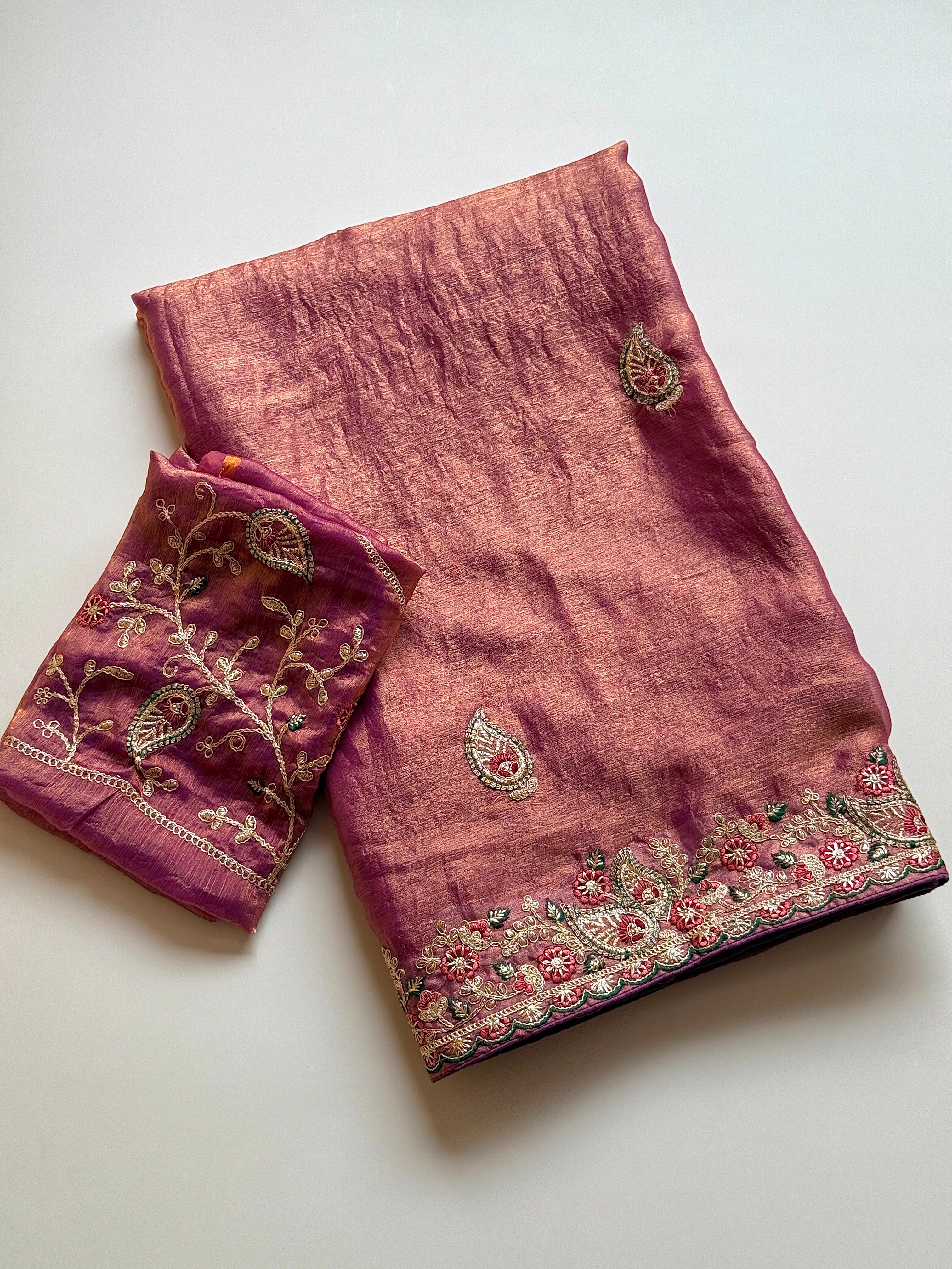 Mellifluous Wedding Wear Satin Silk Sequence n Embroidery Work Fancy Saree With Blissful Blouse Piece