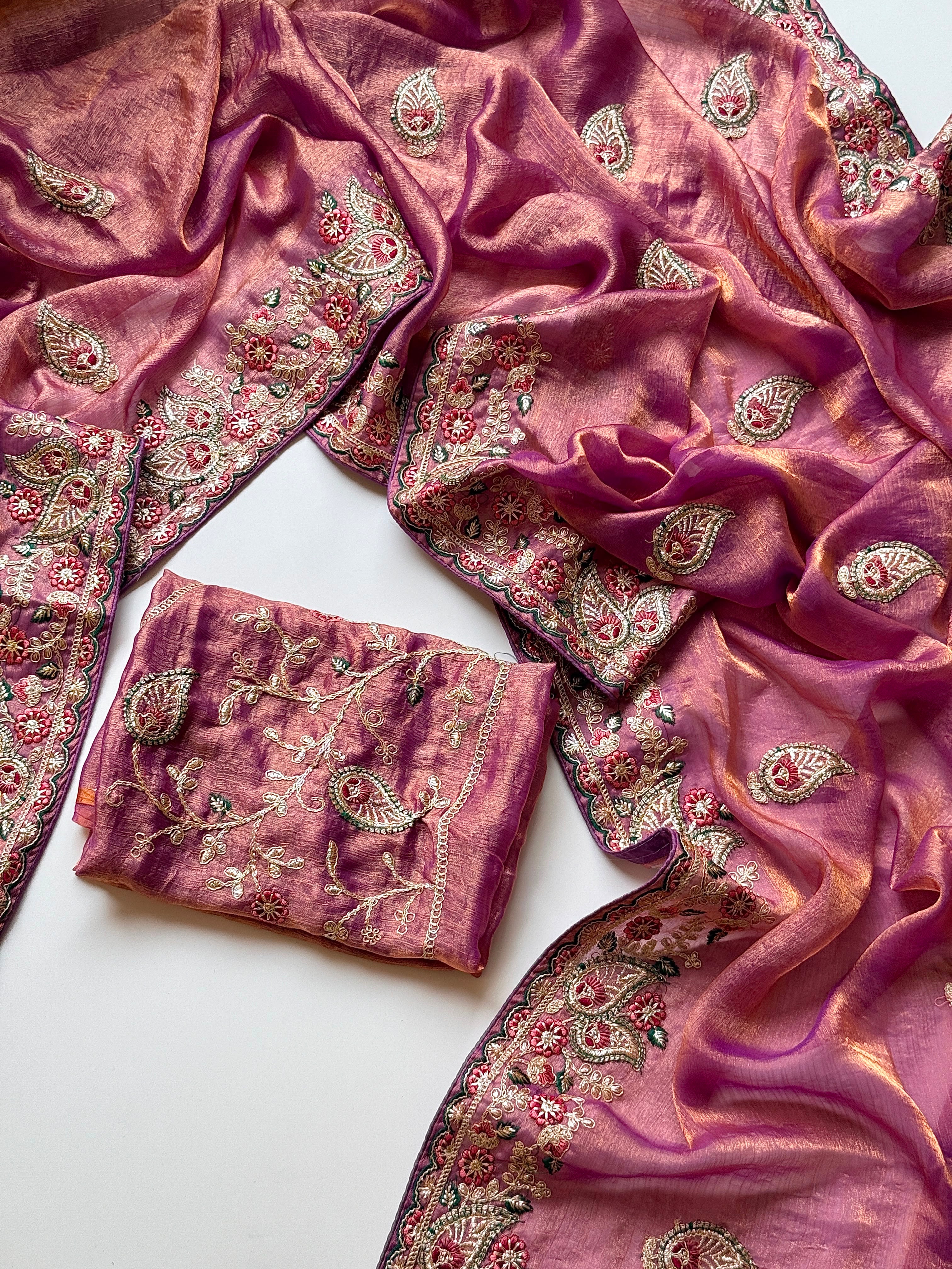 Mellifluous Wedding Wear Satin Silk Sequence n Embroidery Work Fancy Saree With Blissful Blouse Piece