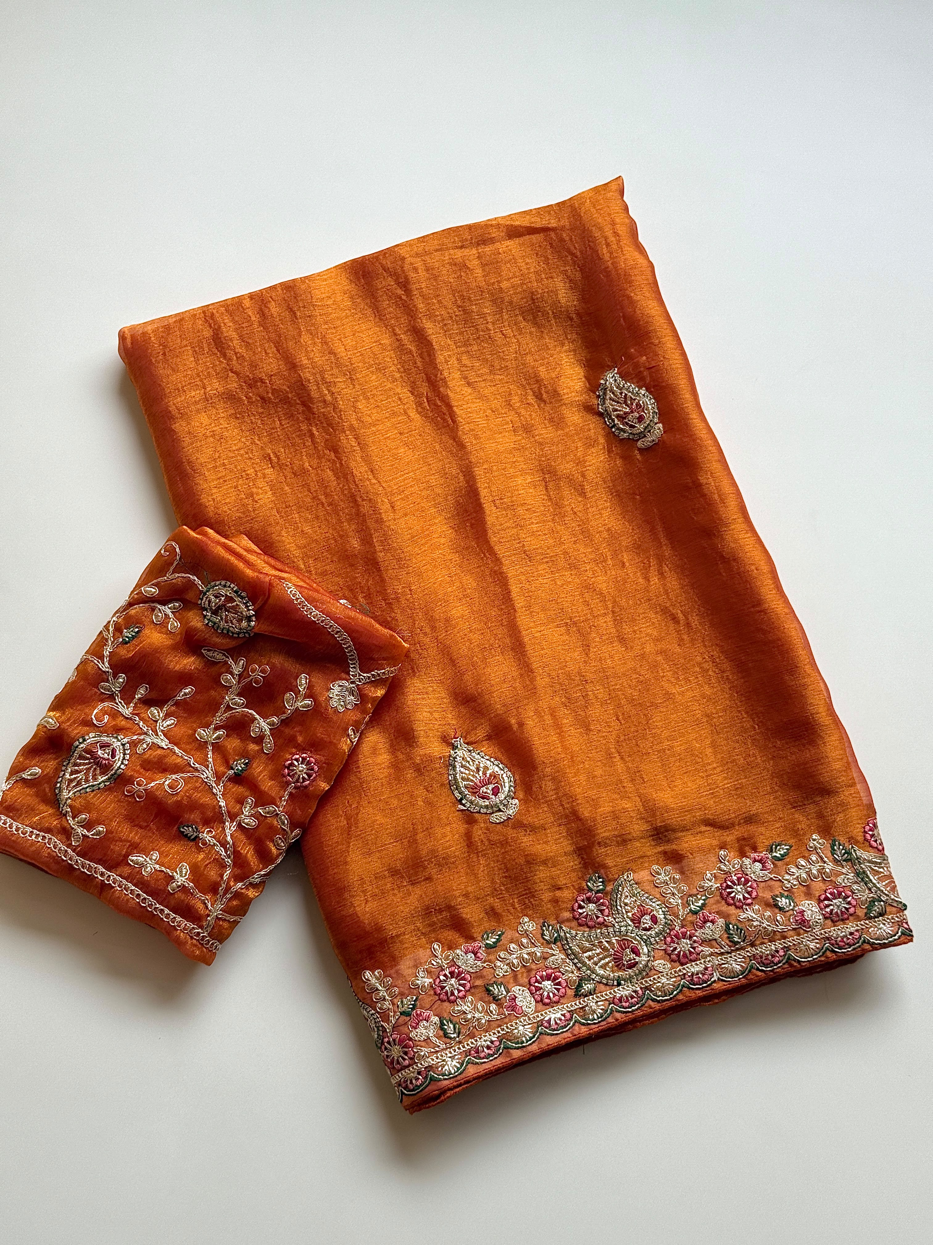 Mellifluous Wedding Wear Satin Silk Sequence n Embroidery Work Fancy Saree With Blissful Blouse Piece