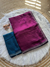 Load image into Gallery viewer, Marvellous Function Wear Soft Vichitra Silk Embroidered n Siroski Work Designer Saree With Contrast Blouse Piece
