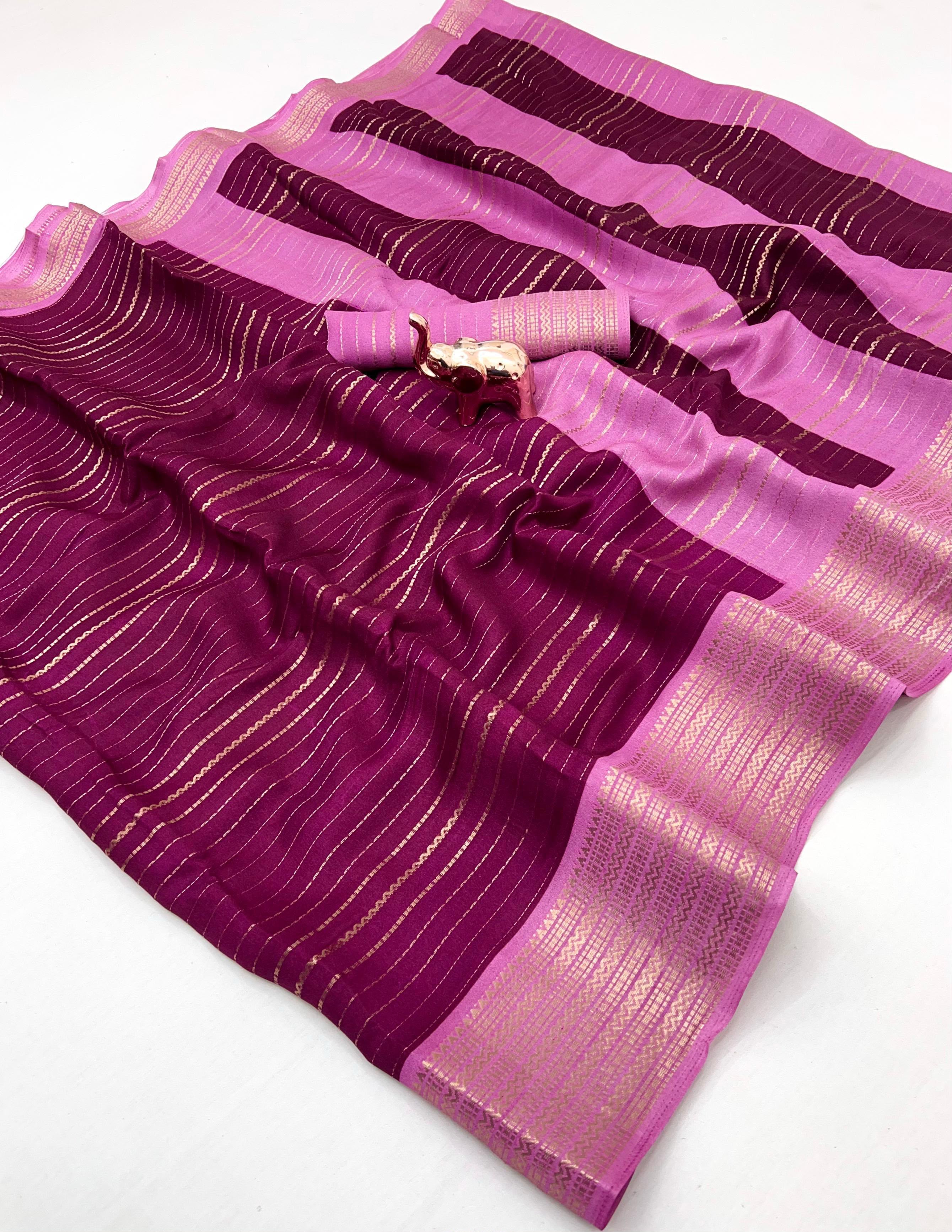 Graceful Party Wear Soft Silk Jacquard Weaving Work Rich Pallu Fancy Saree With Blouse Piece