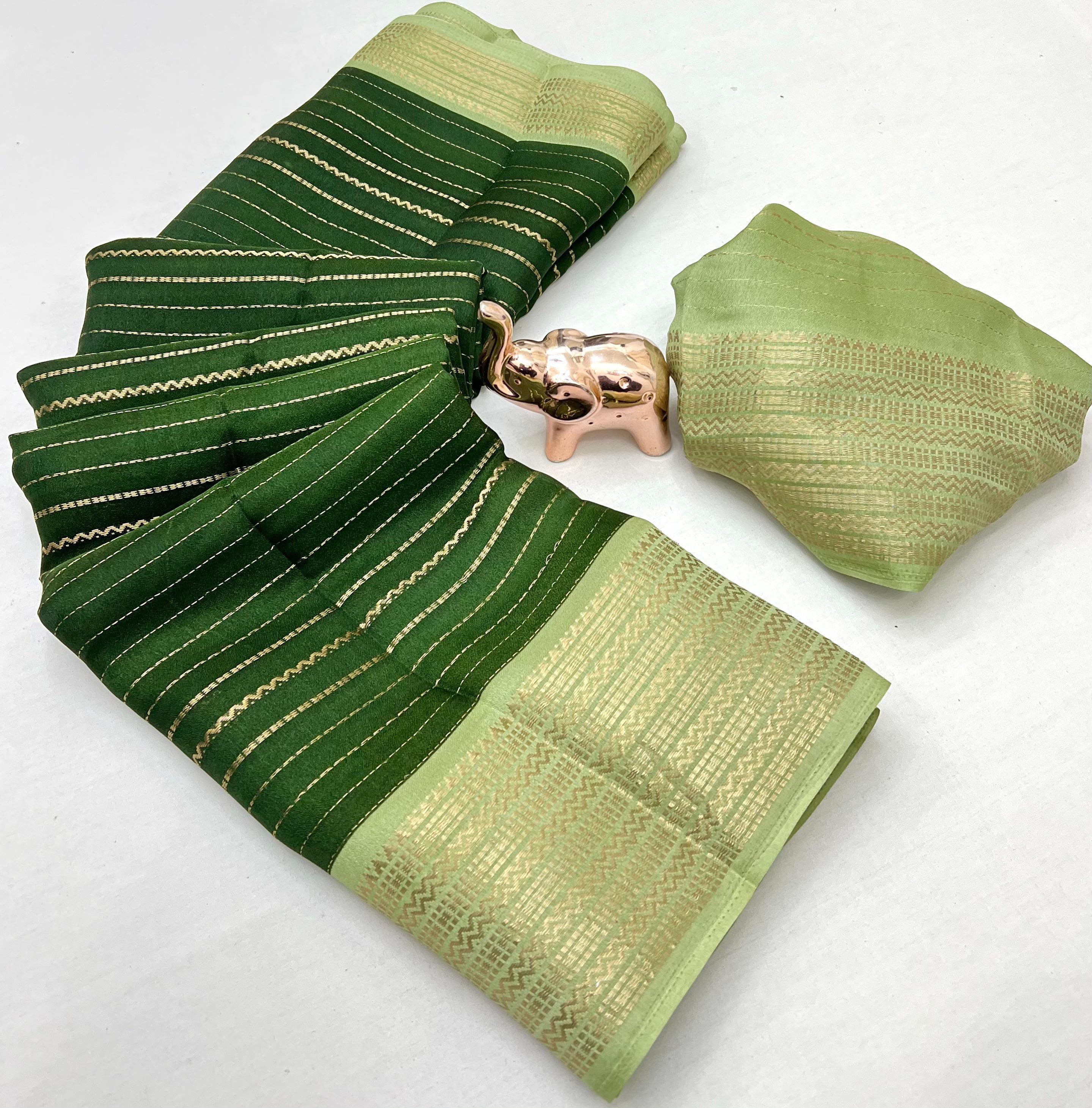 Graceful Party Wear Soft Silk Jacquard Weaving Work Rich Pallu Fancy Saree With Blouse Piece