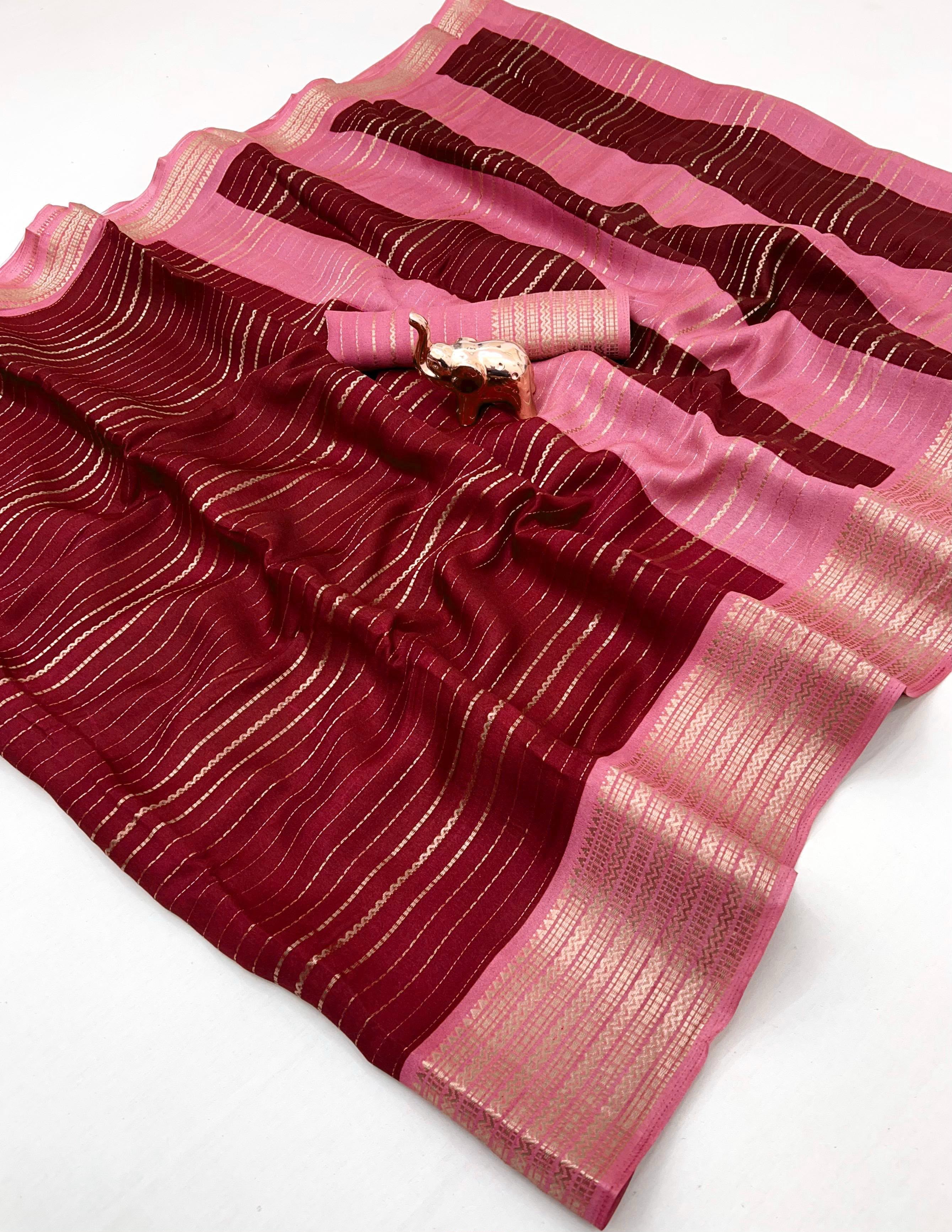 Graceful Party Wear Soft Silk Jacquard Weaving Work Rich Pallu Fancy Saree With Blouse Piece