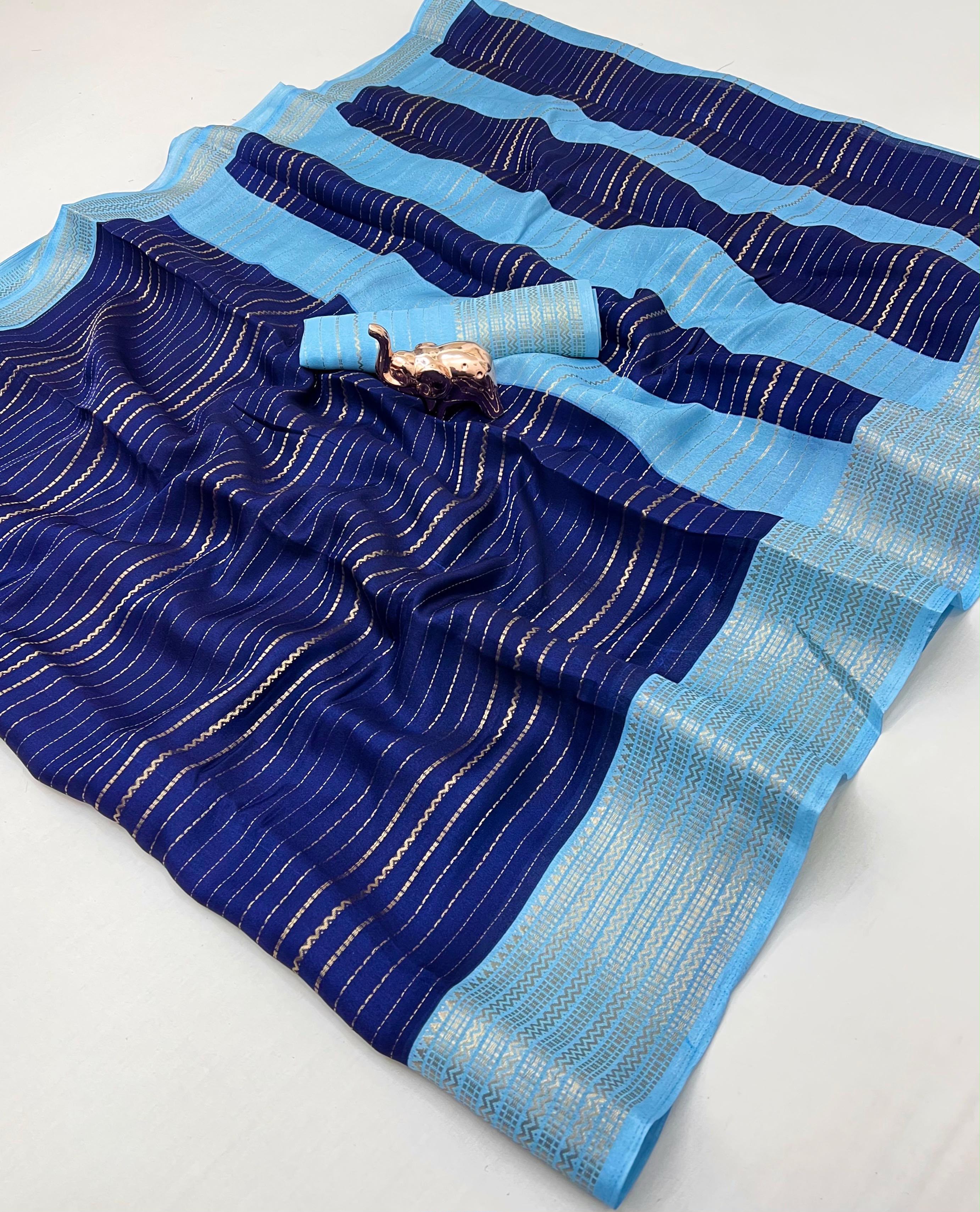 Graceful Party Wear Soft Silk Jacquard Weaving Work Rich Pallu Fancy Saree With Blouse Piece